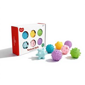 JXD Lot de 6 balles sensorielles en plastique non toxique à presser pour bébés et jouet éducatif texturé pour les dents, 2-7 ans, unisexe - Product Image 1
