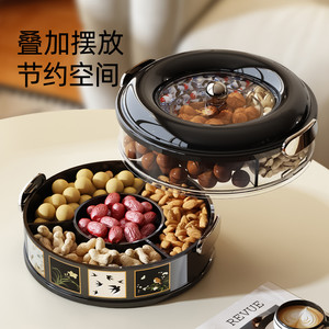 Vintage Style <b>Rotating</b> Dry Fruit Box With Lid Multi Compartment Storage For Home Living Room <b>Coffee</b> <b>Table</b> Use - Product Image 5