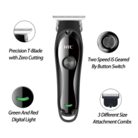 Tondeuse à cheveux HTC AT-118 sans fil, lame en acier haute teneur en carbone, charge rapide Type-C, autonomie de 90 minutes, pour hommes, salon de coiffure, hôtel