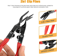 Kit de 3 pinces à clips et extracteurs de fixation - Kit de réparation combiné pour sellerie automobile avec sac de rangement pour panneaux de porte et tableau de bord de voiture
