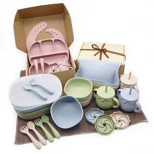 Детская посуда от производителя, нейтральные цвета, силиконовый набор для отлучения ребенка, детская обеденная миска для кормления ребенка