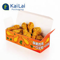 Cajas de Pollo de Papel Impreso Antigrasa Kailai con Tapa Abatible y Diseño Moderno Ecológico y Brillante para Servicios de Comida para Llevar