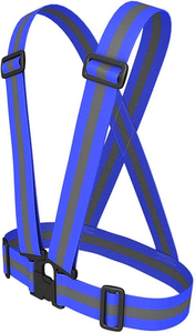 Chaleco de Seguridad Reflectante de Alta Visibilidad YS, ANSI Clase 1 EN 20471, Elástico, Azul, para Correr, Caminar, Trotar, Montar, Paquete de 2 - Product Image 4
