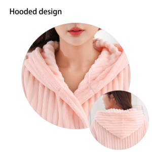 2023 plus blanc exquis épais chaud microfibre <span class=keywords><strong>fille</strong></span> vêtements de nuit chemise de nuit, absorbant corail polaire hôtel spa bain peignoir avec capuche - Product Image 2