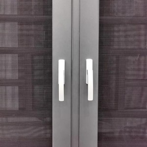 आधुनिक तूफान प्रभाव डबल ग्लेज्ड क्षैतिज लाउवर स्क्रीन विला एल्यूमीनियम स्लाइडिंग खिड़कियां और दरवाजे - Product Image 2