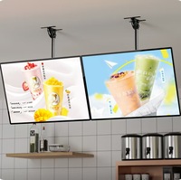Boîte à lumière LED en alliage d'aluminium sur mesure, haute luminosité, ultra-mince, suspendue, décorative, pour affichage de menus en restaurant et commerce de détail
