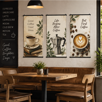 Expédition depuis l'entrepôt américain en 48 heures, ensemble de 3 pièces de toile PVC de 216g pour peinture au pistolet, décoration murale pour chambre, art mural noir à suspendre