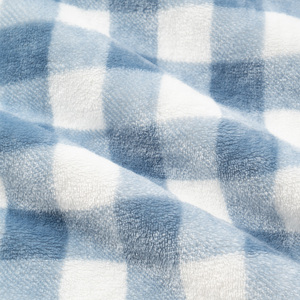 Couverture en polaire corail 100 % polyester 220 g/m² épaissie double face en flanelle douce, impression numérique HD motif écossais bleu et blanc - Product Image 3