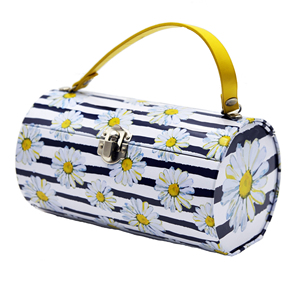 Metal candy box Handbag tin box Customized christmas gift tin lunchbox with beaded handle bowler bag