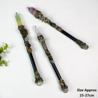 Baguette Magique en Cristal Naturel Faite à la Main, Sceptre Magique en Pierre Précieuse pour Décoration Spirituelle et Cadeau (Vente en Gros)