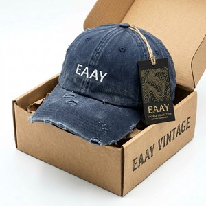 Casquette de baseball unisexe en velours délavé et vieilli, couleur contrastante, qualité supérieure, certifiée ISO9001, personnalisable haut de gamme, style vintage, en coton lavé, OEM/ODM - Product Image 1
