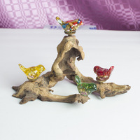 Décoration de maison et de bureau très prisée : Artisanat en cristal naturel en forme d'oiseau multicolore, décoration artisanale