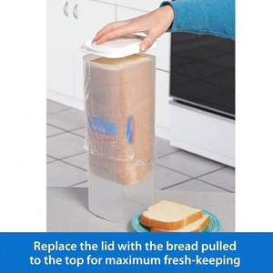 Boîte à pain rectangulaire avec poignée, translucide, écologique, portable, grande capacité, boîte de rangement pour gâteaux, pour aliments secs et frais - Product Image 4