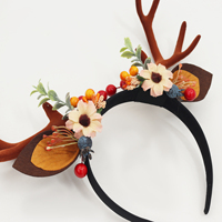 Grand serre-tête en bois de cerf, accessoires pour cheveux de renne de Noël, style forêt, coiffe en bois de cerf pour adultes, enfants, accessoires de fête, accessoires photo