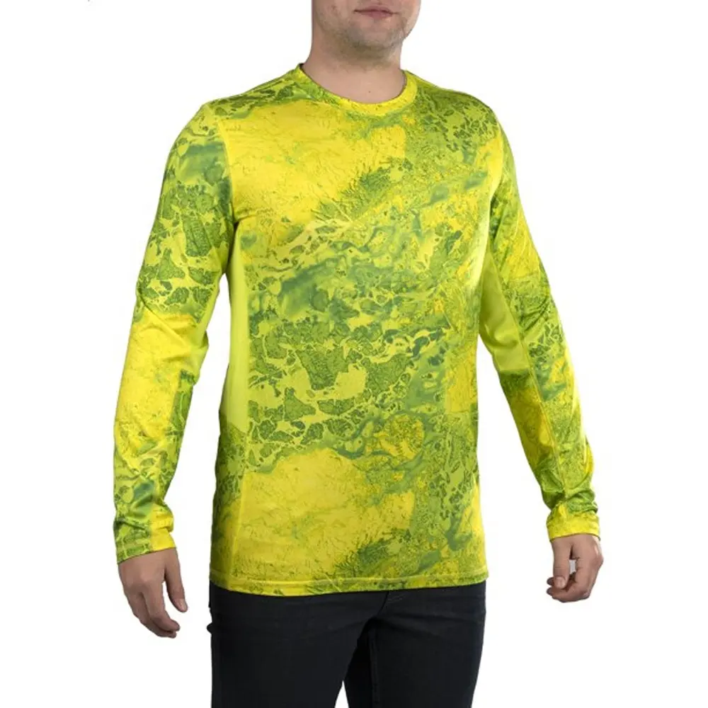 Camiseta de pesca anti uv upf50 + para homens, camiseta de pesca com malha respirável, manga longa, suave, de poliéster