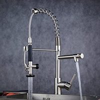 Robinet de cuisine Beelee professionnel à levier unique, chromé, avec douchette extractible à ressort, robinets de cuisine extractibles