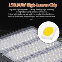 Iluminación LED Antideslumbrante de 300W para Canchas de Pickleball, Lente Polarizada Impermeable, Luz Deportiva para Canchas de Tenis Interiores