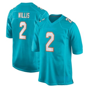 Vente en gros de maillots de football américain brodés pour hommes, Miami Dolphins Achane, 10 Jacob Rodriguez, <span class=keywords><strong>2</strong></span> Malik Willis, uniforme de football - Product Image 3