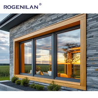 Fenêtre coulissante en aluminium Rogenilan pour maisons, cuisine, double vitrage, fenêtres coulissantes avec moustiquaire