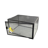 Boîte de rangement à chaussures carrée empilable magnétique, conteneur en plastique pliable et écologique pour l'affichage des baskets