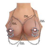 Chaînes de mamelon bijoux diamant avec tour de cou Faux mamelon Piercing anneaux cristal balancent mamelon nœud coulant pince de poitrine Clitoris pince