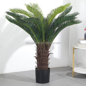 Venta al por mayor de plástico para interiores y exteriores, fábrica de plantas decoradas, <span class=keywords><strong>pequeña</strong></span> <span class=keywords><strong>palmera</strong></span> artificial de cicas de sagú, venta al por mayor de 2017 - Product Image 4
