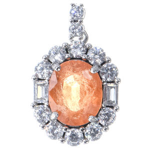 Collar con Colgante de Plata de Ley 925 Chapado en Rodio con Piedra Preciosa de Granate Natural de <span class=keywords><strong>Orande</strong></span>, Proveedor Mayorista para Mujer - Product Image 5