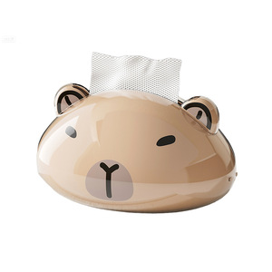 Caja de pañuelos con forma de oso, cierre magnético, soporte decorativo para servilletas de escritorio, accesorio creativo para el hogar - Product Image 5