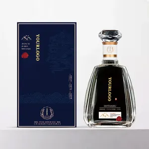 Scatola di vino di design di lusso con apertura a doppia porta, bottiglia di carta opaca nera fantasia, confezione regalo