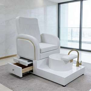 Factory New Style Custom Salon Shop Luxury White pink <b>Gold</b> Led Electrical Massage Foot Spa Bath Beauty Pedicure Chairs - Product Image 6