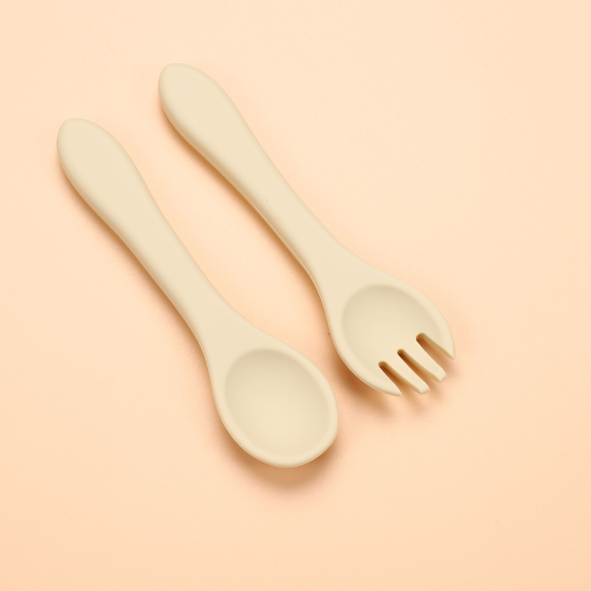 Beige long spoon