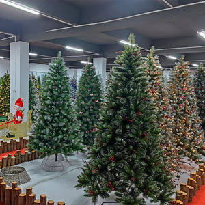 工場卸売環境にやさしい非点灯混合PVC & カシミアハードニードル7.5フィート225 Cmクリスマスツリーとパインコーン - Product Image 6