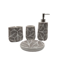1 ensemble d'accessoires de salle de bain en résine, motif de feuilles naturelles, nouveau design, 2021