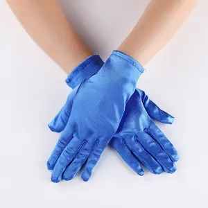 Women Short Satin Gloves Child Adult Wedding Party Wrist Length Gloves Gown Opera Gloves