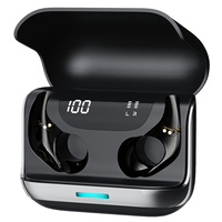 Écouteurs sans fil Huien Casque Bluetooth V5.3 Écouteurs de sport arrière avec affichage LED Bourgeons semi-intra-auriculaires