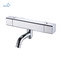 Mitigeur de douche à toucher froid à barre thermostatique carrée chromée moderne pour salle de bain