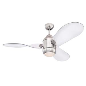52" LED <b>Ceiling</b> <b>Fan</b> with Light 3 Solid Wood Blades 6-Speed Variations Remote Control Ideal for Dining Areas and Living Rooms - Product Image 1