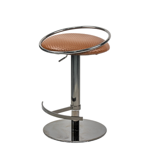 Tabourets <span class=keywords><strong>de</strong></span> <span class=keywords><strong>bar</strong></span> pivotants en PU tressé avec dossier circulaire réglable, base chromée et repose-pieds pour cuisine, pub, salon, mobilier <span class=keywords><strong>de</strong></span> maison - Product Image 3