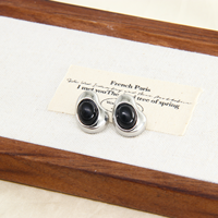 Boucles d'oreilles clous en acier inoxydable noir de haute qualité pour femmes, bijoux fantaisie hypoallergéniques, personnalisables, vente en gros