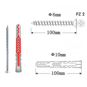 Groen Wit Geel Zwart Kleur Zelfboor Gipsplaat Bevestiging Plastic Nagel Expansie Bout Nylon Ankers Wandplug Met Schroef