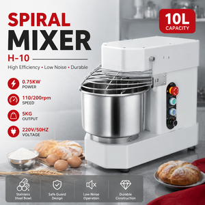 Équipement de boulangerie 5 kg, mélangeur à pain, <span class=keywords><strong>pizza</strong></span>, gâteau, machine de boulangerie, mélangeur spiral, mélangeur à pâte spiral - Product Image 4