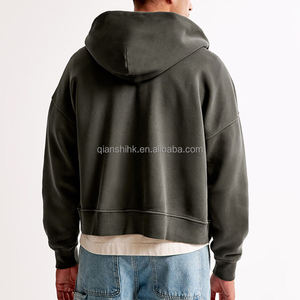 Vintage Distressed Plus Size <b>Hoodie</b> Hombre Custom Street <b>Cropped</b> Double Zipper <b>Hoodie</b> Heavyweight Acid Wash Blank <b>Zip</b> <b>up</b> <b>Hoodie</b> - Product Image 3