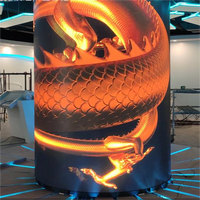 Écran LED flexible vertical d'intérieur, écran à pixels pleine couleur flexible P2.5 pour affichage LED à angle de vision de 360 degrés cylindrique
