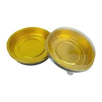 Barquette à pizza jetable en aluminium de 6 pouces, compatible four, avec couvercle, 430 ml, épaissie, antiadhésive, 20/50/100 pièces, Chine continentale