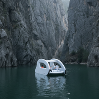 Bateau électrique gonflable de luxe avec moteur intégré, coque stable en PVC DWF pour patrouille et pêche sur rivière, lac ou mer
