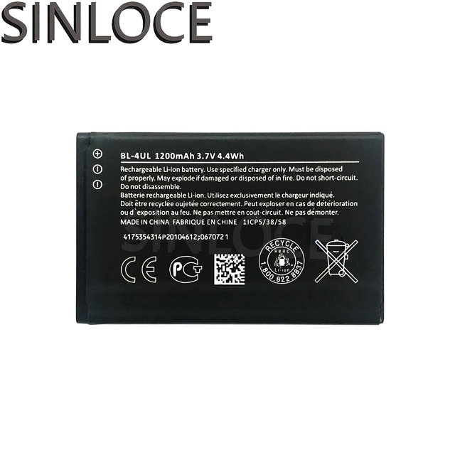 SINLOCE Wholesale High Quality Production Mobile Cell Phone Battery Factory for Nokia Lumia 225 330 RM-1172 RM-1011/BL-4UL