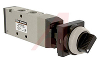 Vanne manuelle pneumatique NVZM450-N01-34B, interface NPT, commande par sélecteur rotatif, 2 positions 1/8 po NPT, 4 canaux, fonctionnement maximal
