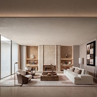 Services de Rendu 3D pour la Conception Intérieure d'Appartements Duplex Modernes Biologiques : Salon, Salle à Manger, Cuisine, Chambre, Bureau
