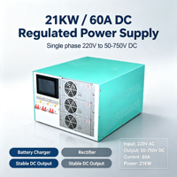 Alimentation électrique AC/DC 21 kW avec redresseur IGBT, chargeur de batterie pour batteries au plomb et au lithium, 60 A, usage industriel, efficacité 95 %