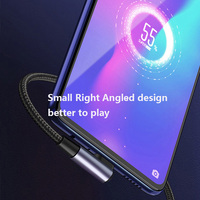 Câble de données USB-C tressé en nylon pour téléphone portable, charge rapide PD, cordon USB Type C vers Type-C à angle de 90 degrés, charge rapide 60W 3A